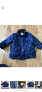 Polo Ralph Lauren Jungen wasserabweisender Daunen- und Cordmantel marineblau 9 Monate - Bild 1 von 5
