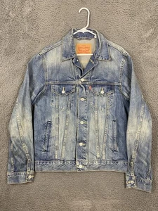 Levi's Men Trucker Jacket Denim Jean Blue Western Size M Medium China Vintage - Picture 1 of 6