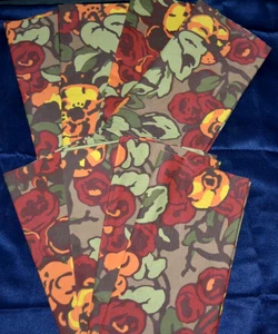 Food Network Stoff Dinner Servietten HERBST HERBST FARBEN 8er Set FLORAL ORANGE ROT - Bild 1 von 7