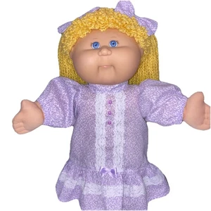 Handgefertigtes Kohl Patch Kinder Kleid und Haarschleifen passt 16-18" Puppen - Bild 1 von 4