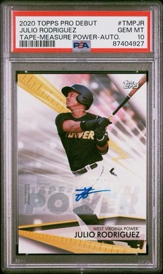 PSA 10 - 2020 Topps Pro Debut JULIO RODRIGUEZ Tape Measure Power Auto /40 - Image 1 of 3
