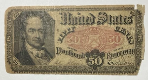 1874-1876 Fifty Cent Fractional Currency Low Condition - Picture 1 of 2