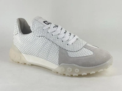 BRONX Womens UK 4 EU 37 White Reptile Print Leather & Suede Sneaker Trainers — 第 1/4 张图片