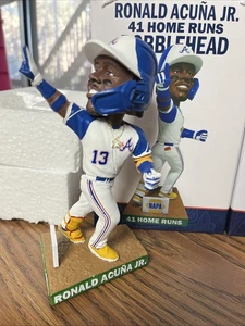Ronald Acuna Jr. "41 Home Runs" Atlanta Braves Bobblehead NUOVO CON SCATOLA! - Foto 1 di 5