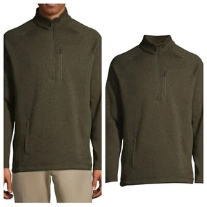 George Men's Army Green Half Zip Sweater Fleece Casual Comfortable Size Small - Picture 1 of 5