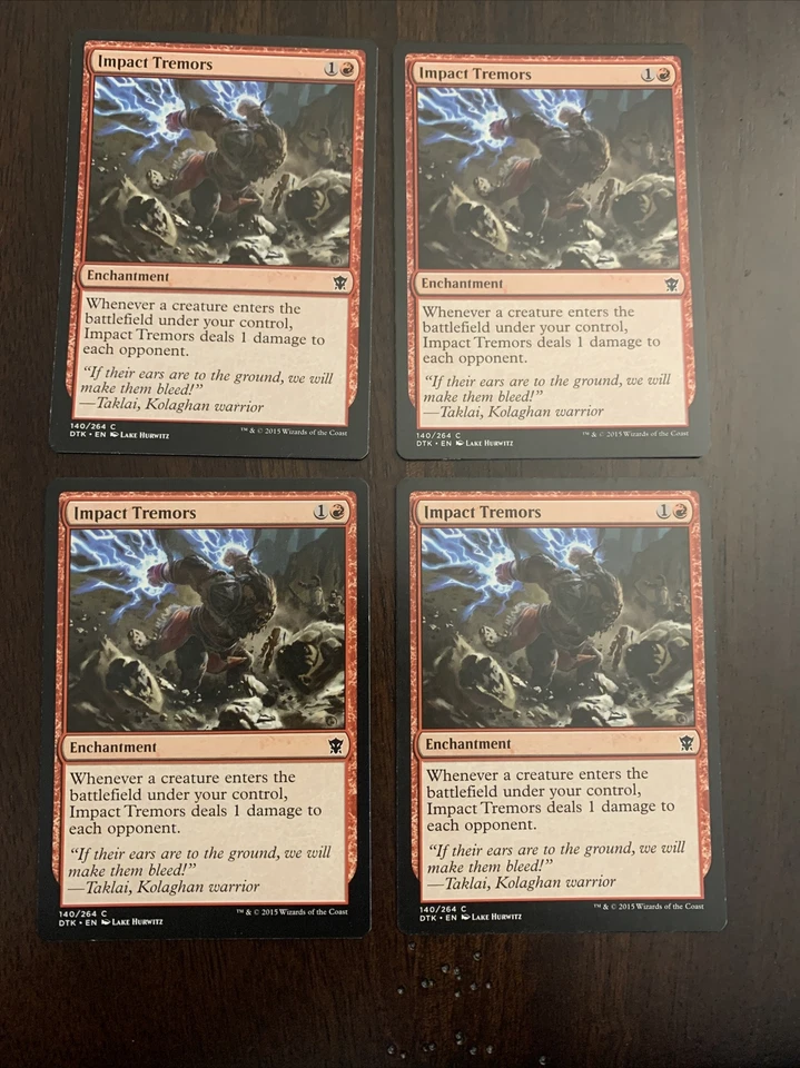 Impact Tremors x4 MTG Dragons of Tarkir 4x Playset Magic the Gathering NM - Image 1 of 1