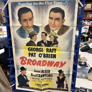 POSTER FILM VINTAGE 1942 Broadway un foglio 27X41 originale - Foto 1 di 16