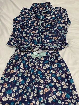 Girls Blue Floral Tenny American Girl Flannel Pajamas XS 5/6 - Image 1 of 3