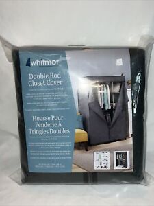 Whitmor Double Rod Grey Closet Cover Clothing Storage