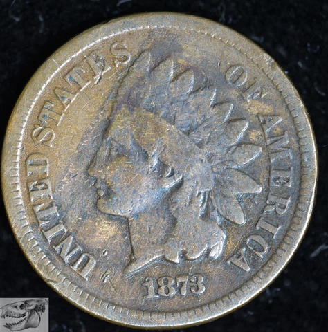 1873 Indian Head Cent, Open 3 Variety, Very Good Condition, Free Shipping, C6258 Cover
