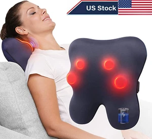 3D Back Massager Pillow with Heat Cordless Shiatsu Massager for Neck Back Relief - Picture 1 of 9