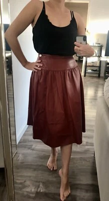 Falda Completa Vintage Cuero Rojo Ladrillo por Fenn Wright & Manson Óxido Borgoña S M Foto 1 de 4