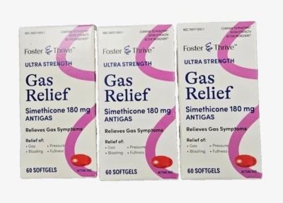 F&T Simethicone GAS RELIEF 180mg 60 Softgels ( 3 bottles ) __ - Image 1 of 2