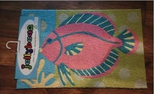 Alfombra interior/exterior Jellybean Fantasy Reef con tema costero, 22"" x 34"", NUEVA - Imagen 1 de 2