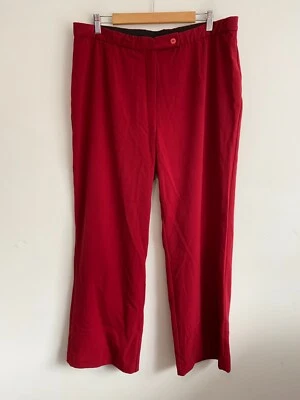 Nouvelle Sport Pants Womens Plus Sz 18 Red Elastic Waist Straight Zip Button - Image 1 of 4