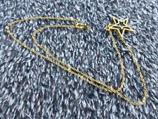 Gold Plated Necklace 18" Chain with Double Sided Star Pendant -  & Extra Charm