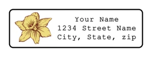 400 Personalized Daffodil Return Address Labels Stickers 1/2" x 1 3/4" - Picture 1 of 1