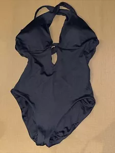 Becca Fine Line Cross Front Cutout One-Piece Swimsuit in Black Sz XL NWT $148 - Picture 1 of 6
