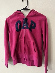 Gap Kids Girl’s Pink Full Zip Hooded Jacket With Logo Size XXL 14-16 - Picture 1 of 5