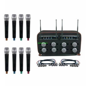 VOCOPRO MIB-QUAD-8 HANDHELD Church Choir Wireless Mic System Cables & Carry Bag - Picture 1 of 4