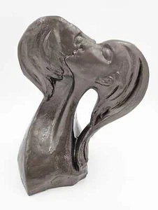 Restaurierte Austin Prod Skulptur groß bronziert "Gesichter der Liebe" Fischer um 1980 - Bild 1 von 7