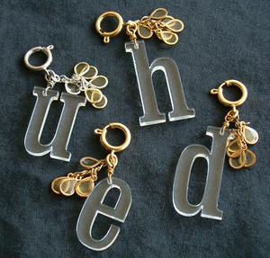 John Wind Charm for Bracelet or Necklace Lucite Initial Jewelry New - Picture 1 of 1
