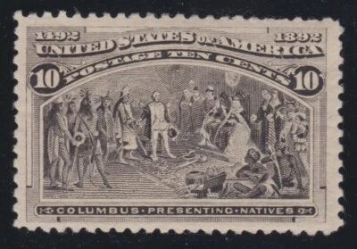 US 237 10c Columbian Exposition Mint VF OG H SCV $90 - Image 1 of 2