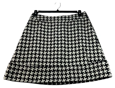 Falda Club Monaco para mujer talla 10 blanca negra pata de gallo mezcla de lana Foto 1 de 4