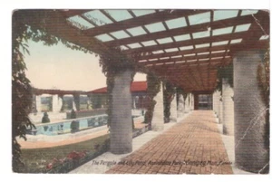 Pergola & Lily Pond, Assiniboine Park, Winnipeg, Manitoba, Antique 1917 Postcard - Picture 1 of 2