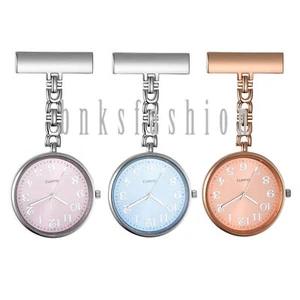 Women Men Simple Nurse Watch Doctor Clip-on Lapel Quartz Brooch Fob Pocket Watch - Picture 1 of 17