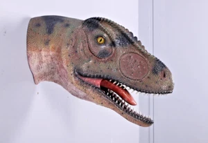 ALLOSAURUS HEAD Theropod Dinosaur Realistic Jurassic Wall Hanging Statue Teeth - Foto 1 di 2