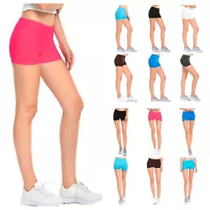 Women's Legging Stretch Sports Biker Junior Under Skirt Active GYM Yoga Shorts - Picture 1 of 18