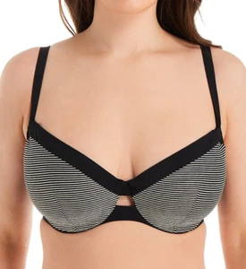 Chantelle BLACK LUREX Vibrant Adjustable Underwire Swim Top, US 34DD, UK 34DD - Picture 1 of 7