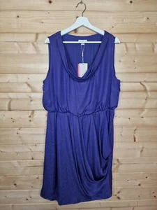 Monsoon Anya Shift Dress Size 18 BNWT Purple gathered Knee Length Wedding Races - Picture 1 of 19