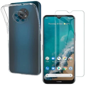 For NOKIA G50 TEMPERED GLASS SCREEN PROTECTOR + CLEAR SILICONE TPU CASE COVER - Picture 1 of 12