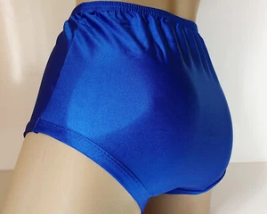 Royal Blue Silky Netball Cheer Panties  School Sports Knickers Gym Briefs M - Picture 1 of 8