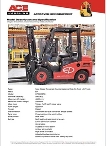 BRAND NEW EP CPCD25T8 Diesel 2.5t Forklift Hire-£89.99pw Buy-£17995 HP-£89.86pw - Picture 1 of 2