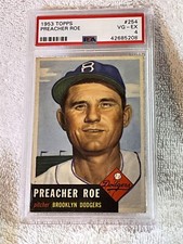 1953 Topps Preacher Roe #254 PSA 4 Brooklyn Dodgers