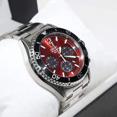 Orient Sports Mako Solar Red Dial Men's Stainless Steel Watch RA-TX0207R10B - Image 1 of 4