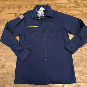 Boy Scouts Of America Cub Scout Uniform Youth Long Sleeve Shirt NWT Large Blue - Picture 1 of 8