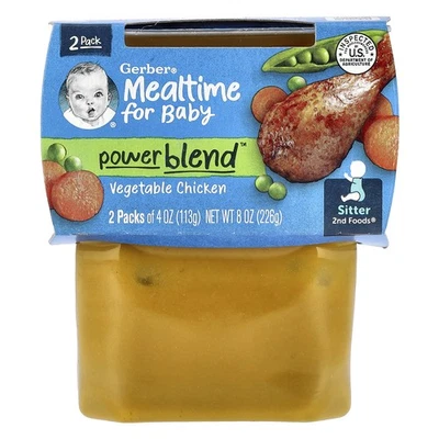 Mealtime for Baby, Power Blend™, 2nd Foods®, Vegetable Chicken, 2 Pack, 4 oz - Image 1 of 3