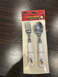 Retro Disney Mickey Mouse Gibson 2 Stück Kinder Löffel & Gabel Set J - Bild 1 von 4