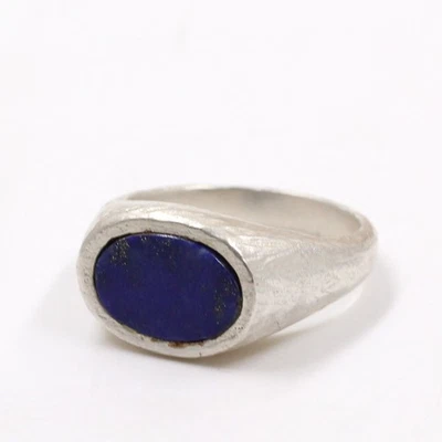 ANELLO PIATTO LAPISLAZZULI MISURA 7,5 ARGENTO MASSICCIO 925 STERLING... - Immagine 1 di 4