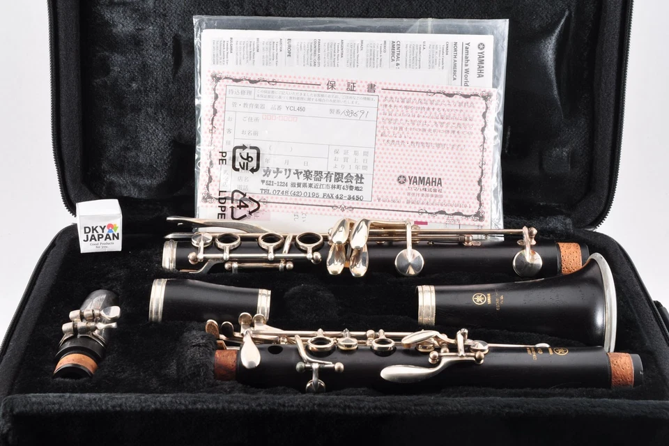 Clarinete Yamaha YCL-450 hecho en Japón con estuche boquilla usado de Japón #122521 Foto 1 de 4