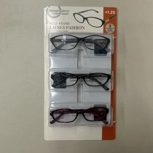 Gafas de montura completa Design Optics by Foster Grant de moda para mujer paquete de 3 + 1,25 O - Imagen 1 de 2