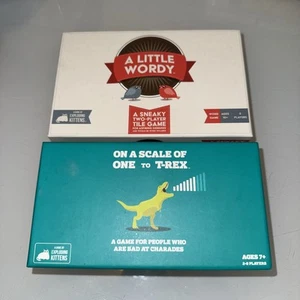"A LITTLE WORDY" + "ON A SCALE OF ONE TO T-REX" = 2 SPIELE VON EXPLODING KITTENS - Bild 1 von 4