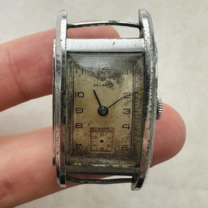 SELTENE Uhr MIMO 72 Militär Art Deco eckig REPARATUR Swiss Vintage Armband WWI alt - Bild 1 von 15