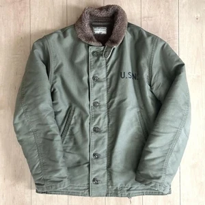 The Real McCoy's U.S.N. Military Jacket, Olive Green #1014 - Picture 1 of 15