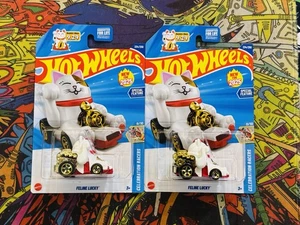 Hot Wheels 2025 New Feline Lucky Celebration Racers Maneki Neko Set/Lot X2 - Picture 1 of 1