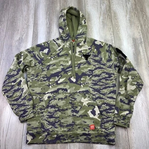 Under Armour Project Rock Hoodie Herren M Grün Camouflage Tigerstreifen Veterans Day Männer - Bild 1 von 10